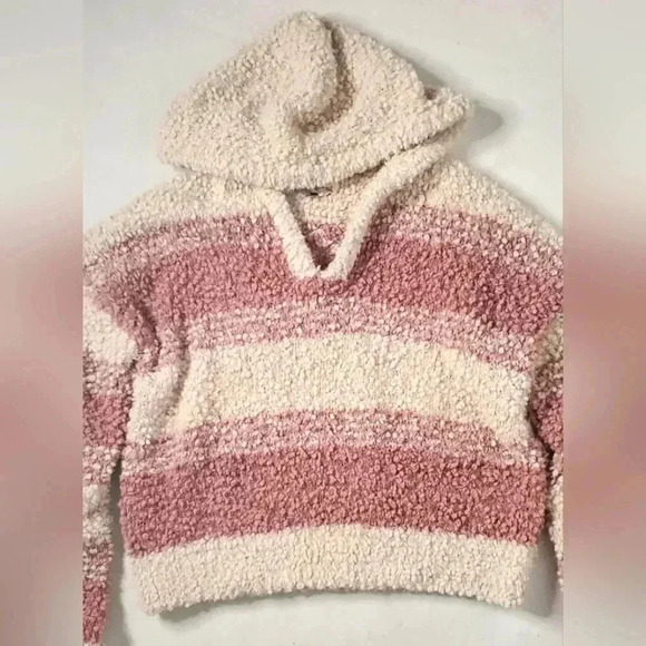 Hippie rose Knitted Fluffy Hooded Cropped Pullover Sweater Sz Small NWOT - Picture 3 of 9
